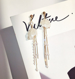 Pearl Shell Tassel 925 Post Earrings