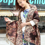 Paisley Pattern All Season Scarf Shawl Wrap with Tassel for Women