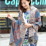 Paisley Pattern All Season Scarf Shawl Wrap with Tassel for Women