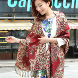 Paisley Pattern All Season Scarf Shawl Wrap with Tassel for Women