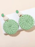 Round Drop Rattan Earrings #B-049