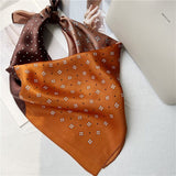 Silky Orange Vintage Mulberry Design Bandana Scarf for Women, 70*70cm