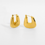 18K Gold Minimalist U Shape Hoop Earrings Stainless Steel