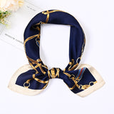 Chain Print Silky Bandana Scarf for Women, 70*70cm