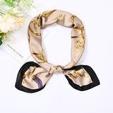 Chain Print Silky Bandana Scarf for Women, 70*70cm