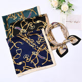 Chain Print Silky Bandana Scarf for Women, 70*70cm