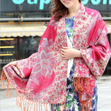 Paisley Pattern All Season Scarf Shawl Wrap with Tassel for Women