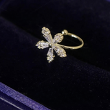 Dainty Zircon Flower Gold Ear Cuff