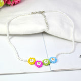 L.O.V.E. Pearl Color Rice Bead Clavicle Chain Jewelry Necklace