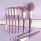 9 Pieces Fashion Purple Color Makeup Brush Kit with Matching Pouch | 1234