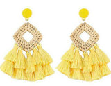 Rattan Earrings Clip On Dangle Earrings for Women, Lightweight & Handmade