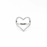 Silver Heart Ring Adjustable #B-034