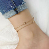 Double Butterfly Gold Anklet - Adjustable