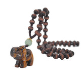 Ethnic Style Natural Stone Long Wooden Beads Necklace