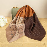 Silky Orange Vintage Mulberry Design Bandana Scarf for Women, 70*70cm