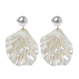 Mother of Pearl Shell Style Dangle Hook Earrings #B-044