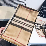 Classic British Plaid & Cotton Scarf Wrap for Women