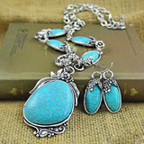 Turquoise Vintage Silver Plated Jewelry Set