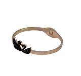 Black Swan Rose Gold Plated Bangle Bracelet Stainless Steel