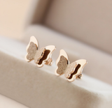 Butterfly Scrub Stud Earrings, Personalized & Versatile Earrings