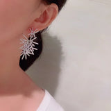 Star Firework Dangly Earrings Sliver #B-035