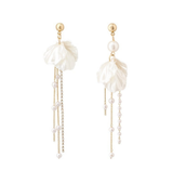 Pearl Shell Tassel 925 Post Earrings