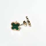 18K Gold Plated Four-Leaf Clover Stud Earrings Stainless Steel