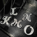 Zircon Necklace With Name Initial Letter, Silver