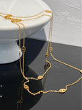 18K Gold-Plated Pig Nose Two-Way Chain Necklace Stainless Steel