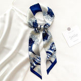 Elegant Printed Silk Skinny Scarf for Women