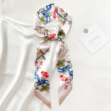 Elegant Printed Silk Skinny Scarf for Women