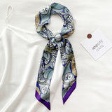 Elegant Printed Silk Skinny Scarf for Women