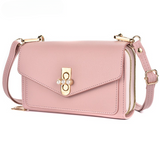 Cellphone Wallet Double Zipper Purse with Pearl Buckle for Women