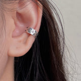 Classic Four Leaf Clover Silver Bone Ear Cuff