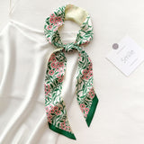 Elegant Printed Silk Skinny Scarf for Women