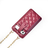 Cellphone Purse Small Crossbody Rhombus Leather Chain Bag for Women