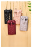 Cellphone Purse Small Crossbody Rhombus Leather Chain Bag for Women