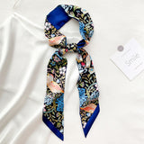 Elegant Printed Silk Skinny Scarf for Women