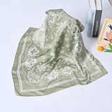 Silky Satin Fashion Cashew Flower Print Bandana Scarf for Women, 70*70cm