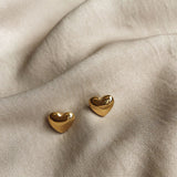 Dainty Heart Stud Earrings Stainless Steel