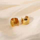 Gold Dome Hoop Earrings Stainless Steel