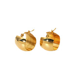 Gold Dome Hoop Earrings Stainless Steel