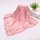 Silky Satin Fashion Cashew Flower Print Bandana Scarf for Women, 70*70cm