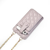 Cellphone Purse Small Crossbody Rhombus Leather Chain Bag for Women