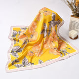 Floral Print Versatile Silky Bandana Scarf for Women, 70*70cm