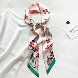 Elegant Printed Silk Skinny Scarf for Women