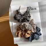 Chiffon Small Floral Print Hair Scrunchie 4 PCS Set for Women