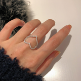 Silver Heart Ring Adjustable #B-034