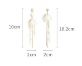 Pearl Shell Tassel 925 Post Earrings