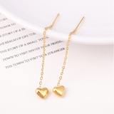 Heart Shape Thread String Earrings Stainless Steel